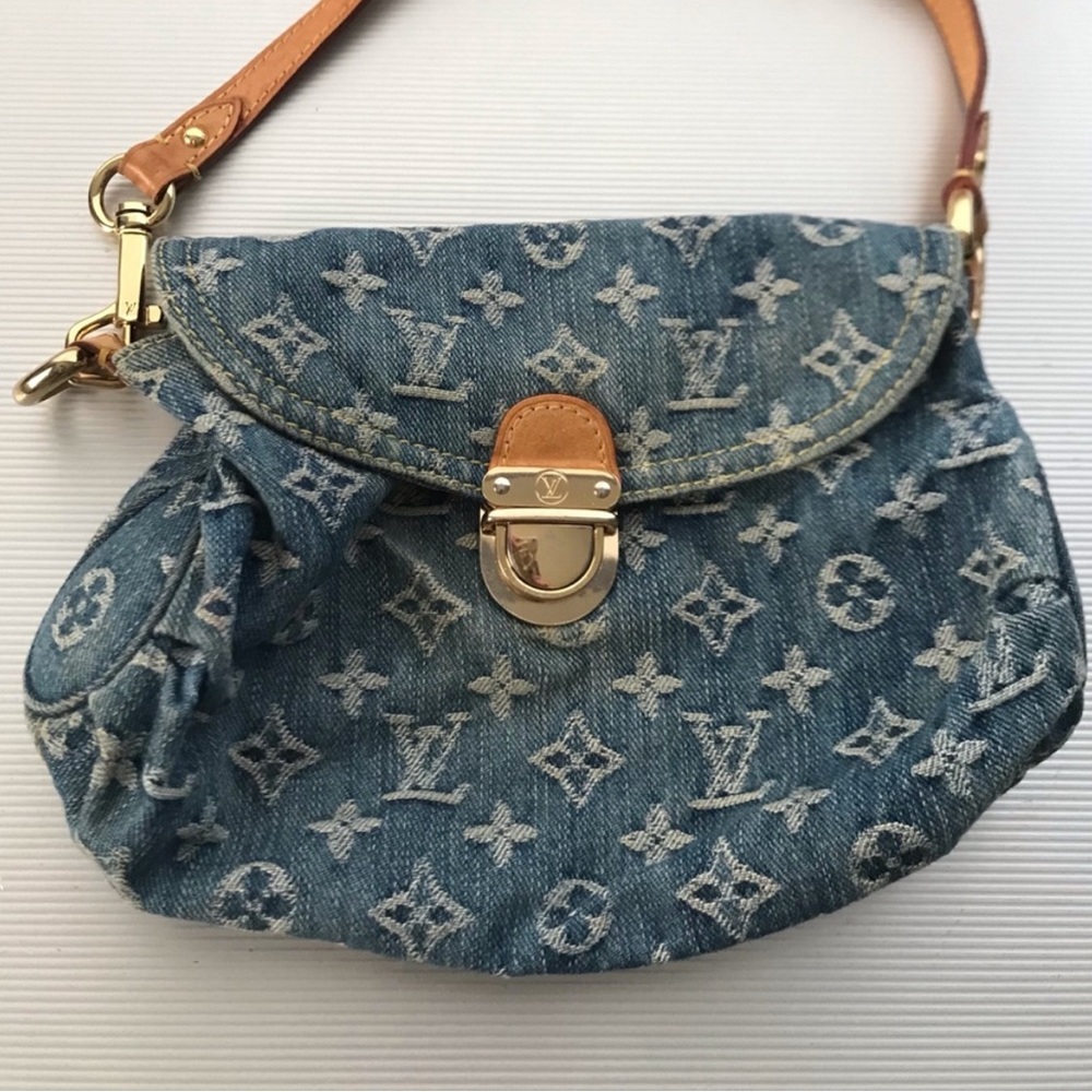Denim Monogram Shoulder Bag